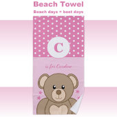 Serviette De Plage Joli pois en peluche étoiles rose et blanc