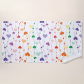 Serviette De Plage Joli Rainbow Hearts Enfants Motifs (Devant)