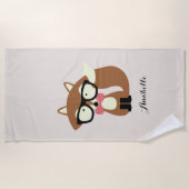 Serviette De Plage Joli renard Brown (Devant)