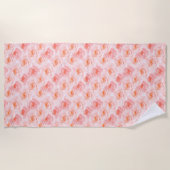 Serviette De Plage Joli Roses d'aquarelle rose (Devant)