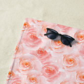 Serviette De Plage Joli Roses d'aquarelle rose (En situation)