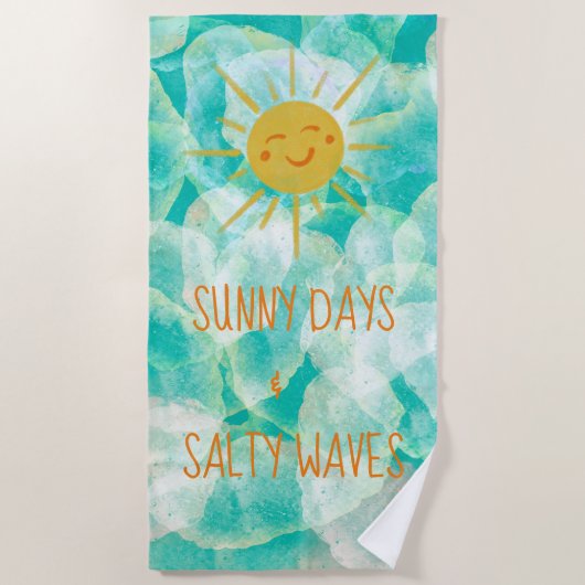 Serviette De Plage Joli Sunny Days & Salty Waves Beach Towne (Devant)
