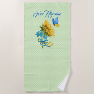 Serviette De Plage Joli tournesol et papillon Ukraine soutien