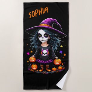 Serviette De Plage Jolie Adorable Kawaii Halloween sorcière