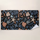Serviette De Plage Jolie aquarelle coquillage corail (Devant)