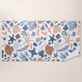 Serviette De Plage Jolie aquarelle coquillage corail (Devant)