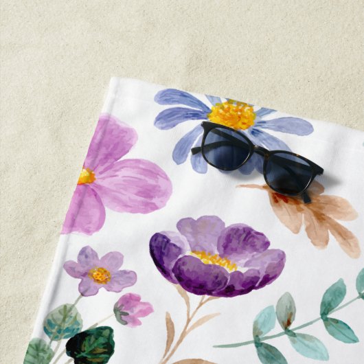 Serviette De Plage Jolie couleur fleur sauvage pour l'été (En situation)