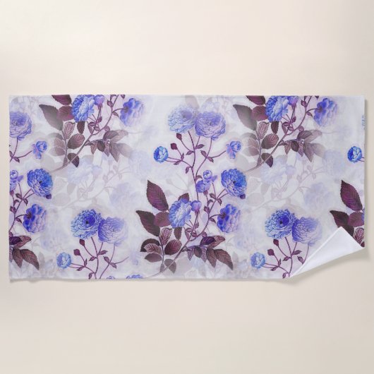 Serviette De Plage Jolie impression de fleurs violettes (Devant)