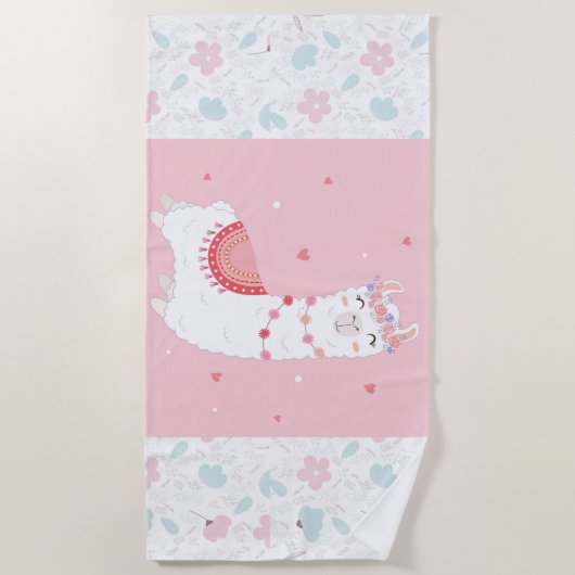 Serviette De Plage Jolie Llama (Devant)