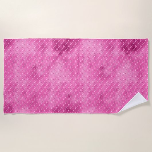 Serviette De Plage Jolie sirène rose fille (Devant)