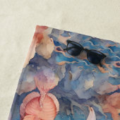 Serviette De Plage Jolie sirène rose personnalisée (En situation)