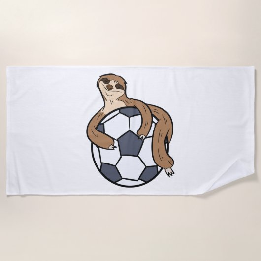Serviette De Plage Jolie Sloth Soccer Kids Lazy Sloth Avec Balle De F (Devant)