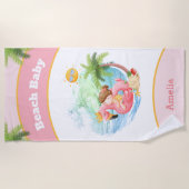 Serviette De Plage Jolie vacances d'été Nom plage fille (Devant)