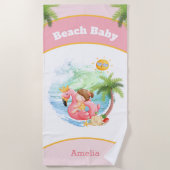 Serviette De Plage Jolie vacances d'été Nom plage fille (Devant)