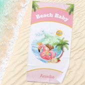 Serviette De Plage Jolie vacances d'été Nom plage fille