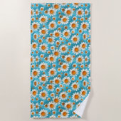 Serviette De Plage Jolies fleurs blanches (Devant)