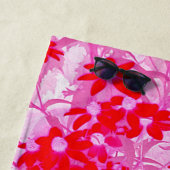 Serviette De Plage Jolies Fleurs Rouges (En situation)