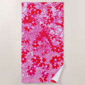 Serviette De Plage Jolies Fleurs Rouges (Devant)