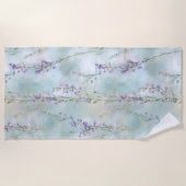 Serviette De Plage Jolies Fleurs Violettes (Devant)