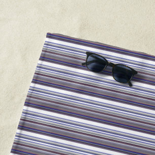 Serviette De Plage Jolies rayures grises bleues modernes