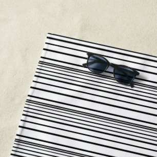 Serviette De Plage Jolies rayures noires et blanches