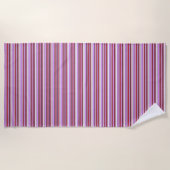 Serviette De Plage Jolies rayures rouge violet (Devant)