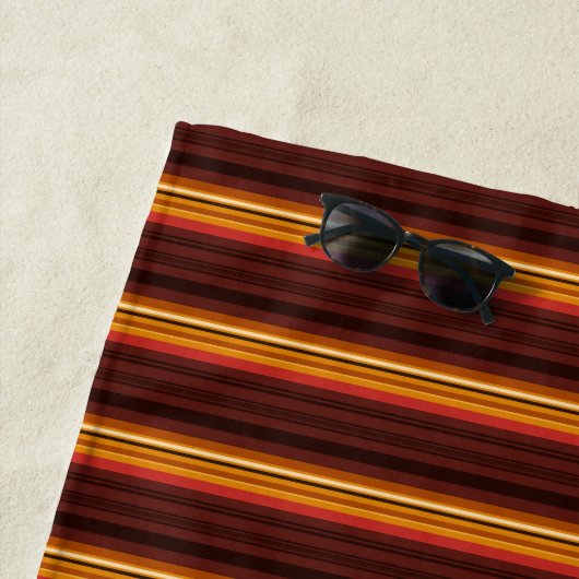 Serviette De Plage Jolies rayures vintage (En situation)
