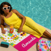 Serviette De Plage Jolis Ananas Aloha Féminin