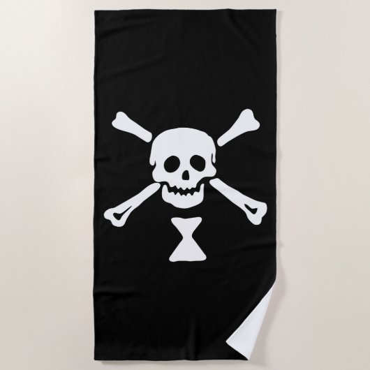 Serviette De Plage Jolly roger Drapeau Emanuel Wynne Pirate (Devant)