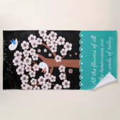Serviette De Plage Jote Bird Singing dans Joli Garden Cool Citation (Devant)