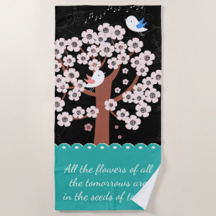 Serviette De Plage Jote Bird Singing dans Joli Garden Cool Citation