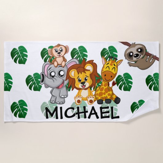 Serviette De Plage Jote Jungle Safari Animal Enfants (Devant)