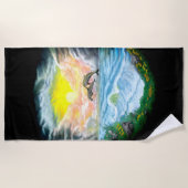 Serviette De Plage Jouer aux dauphins sous le soleil (Devant)