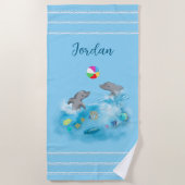 Serviette De Plage Jouer Dolphin Volleyball Fun Girls (Devant)