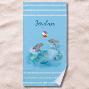 Serviette De Plage Jouer Dolphin Volleyball Fun Girls