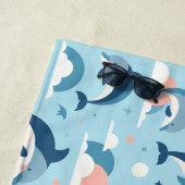 Serviette De Plage Jouer Motif de dauphins (En situation)