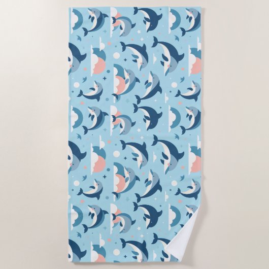 Serviette De Plage Jouer Motif de dauphins (Devant)