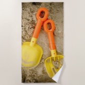 Serviette De Plage Jouets de sable jaune et orange (Devant)
