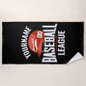 Serviette De Plage Joueur de baseball personnalisé NOM Équipe Champ C (Devant)