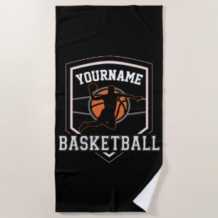 Serviette De Plage Joueur de basket-ball personnalisé NOM Équipe de b