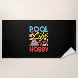 Serviette De Plage Joueur de billard Billard de piscine est ma vie