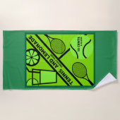 Serviette De Plage Joueur de tennis de pelouse Art graphique (Devant)