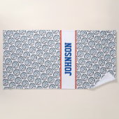 Serviette De Plage Joueur de volley-ball NOM Fun de sport (Devant)