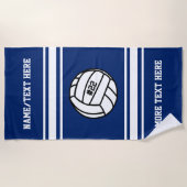 Serviette De Plage Joueur de volleyball Numéro d'équipe Nom de l'équi (Devant)