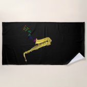 Serviette De Plage Joueur saxophone de jazz Sax (Devant)