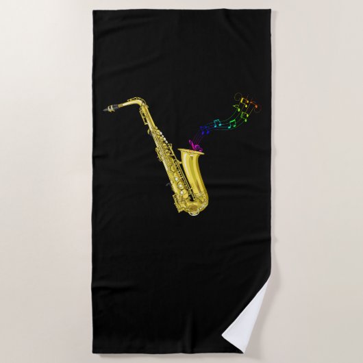 Serviette De Plage Joueur saxophone de jazz Sax (Devant)