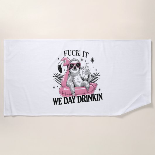 Serviette De Plage Jour boire Sloth (Devant)