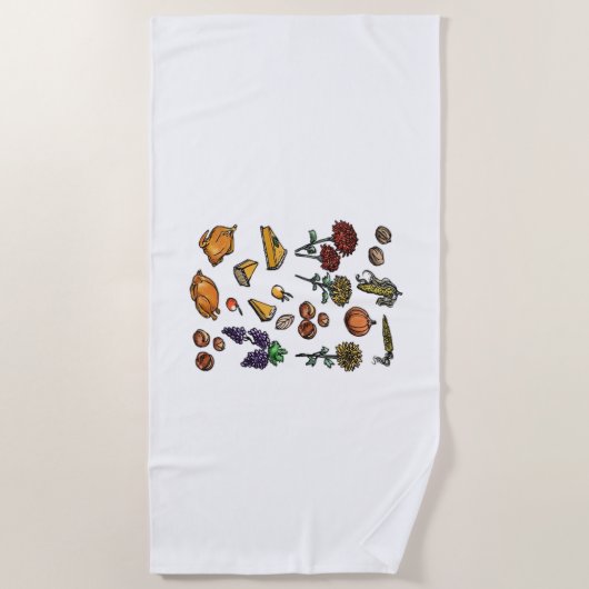 Serviette De Plage Jour d'Action de grâce attributs automne Classic T (Devant)