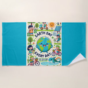 Serviette De Plage Jour des terres tous les jours