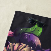 Serviette De Plage Jour du crâne mort avec des fleurs (En situation)